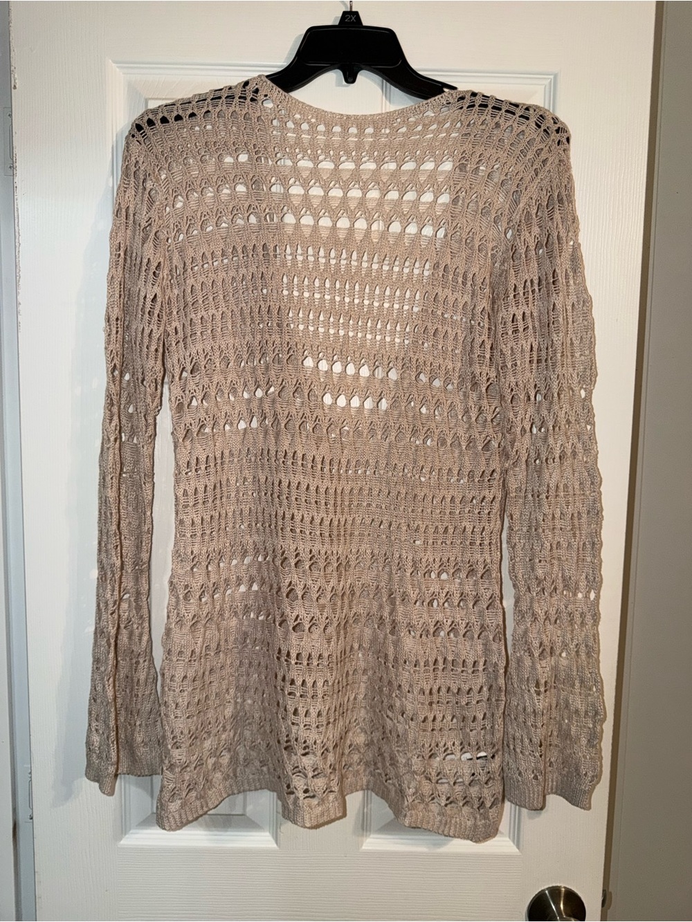 SHEIN Beige Open Knit Crochet Cardigan XL Y2K Fairycore